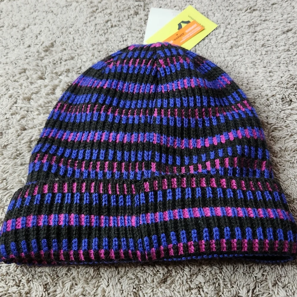 Kids' Plaited Striped Cuff Beanie - All In Motion Purple One Size Fits Most